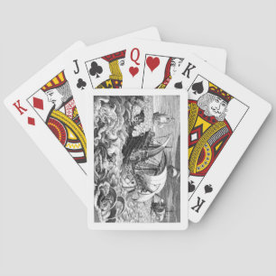 Baraja De Cartas Esbozo de barcos de vela muy Guay y de monstruo ma