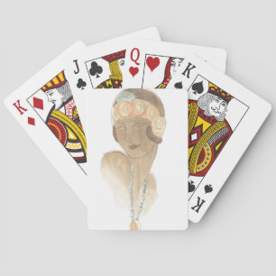 Baraja De Cartas Esbozo de moda flapper - Mujer con pieza de pelo
