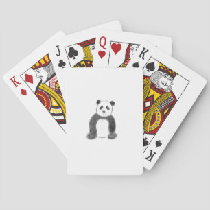 Baraja De Cartas Esbozo de panda blanco y negro