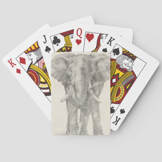 Baraja De Cartas Esbozo elefante (Reverso)
