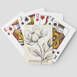 Baraja De Cartas Esbozo floral rústico con caligrafía - edad (4)