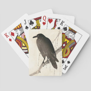 Baraja De Cartas Esbozo japonés de un cuervo