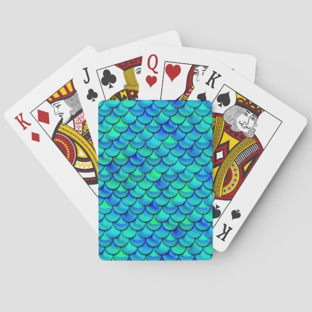 Baraja De Cartas Escalas azules de Aqua Falln (Reverso)