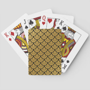 Baraja De Cartas Escalas de sirenas Art Deco - Negro y oro