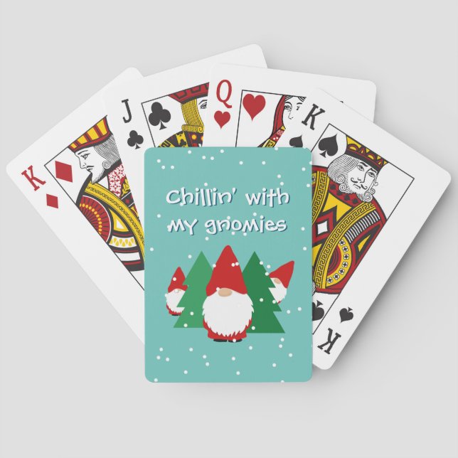 Baraja De Cartas Escalofriante con mis gnomos Navidades divertidos  (Reverso)