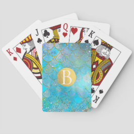 Baraja De Cartas Escamas de Sirena con Brillo Azul Iridescente Prec