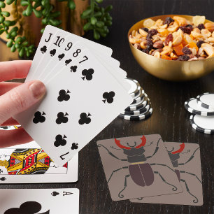 Baraja De Cartas Escarabajo Ciervo Negro Minimalista Insecto