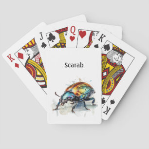Baraja De Cartas Escarabajo iridiscente en acuarela, personalizado