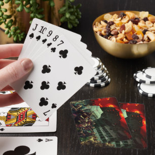 Baraja De Cartas Escena apocalíptica de Halloween de SlipperyJoe's 