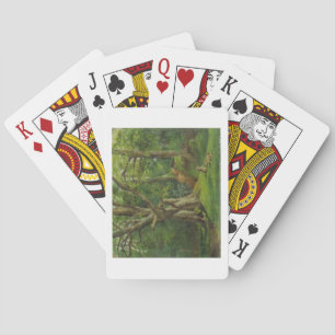 Baraja De Cartas Escena con los conejos, 1862 del arbolado (aceite