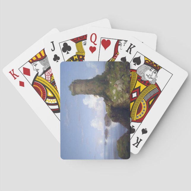 Baraja De Cartas Escena costera italiana con una torre en ruinas (Reverso)