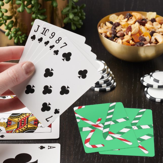 Baraja De Cartas Escena de bastón de caramelo verde (In Situ)