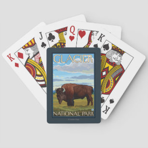 Baraja De Cartas Escena de Bison - Parque Nacional Glacier, MT
