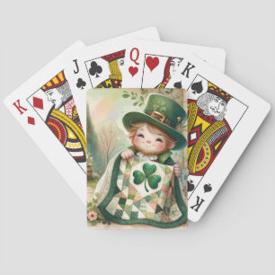 Baraja De Cartas Escena de colcha de retazos de duende de cabaña