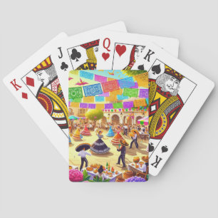 Baraja De Cartas Escena de Fiesta Mexicana