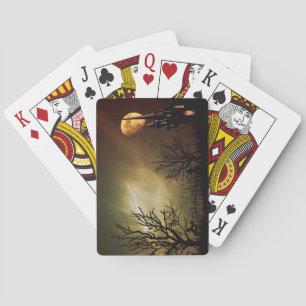 Baraja De Cartas Escena de Halloween con castillo místico