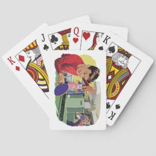 Baraja De Cartas Escena De Juego De Ping Pong Vintage De Guay