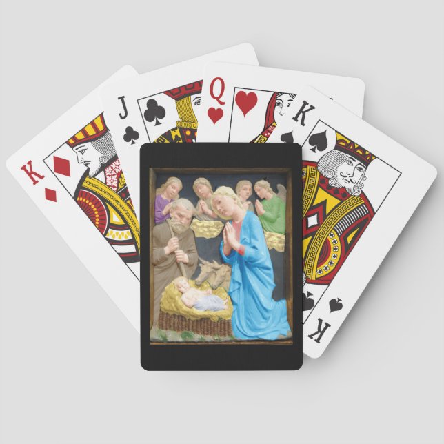 Baraja De Cartas Escena de la Natividad de los navidades (Reverso)
