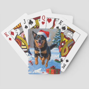 Baraja De Cartas Escena de nieve festiva de Navidad con Malinoi bel