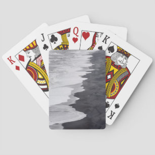 Baraja De Cartas Escena de playa en blanco y negro