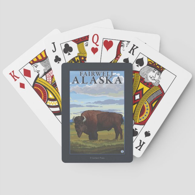 Baraja De Cartas Escena del bisonte - Fairwell, Alaska (Reverso)