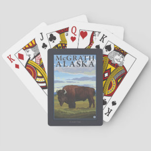 Baraja De Cartas Escena del bisonte - McGrath, Alaska
