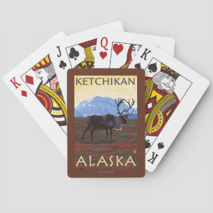 Baraja De Cartas Escena del caribú - Ketchikan, Alaska