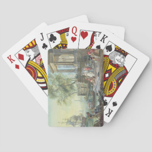 Baraja De Cartas Escena del puerto con el sol poniente (aceite en