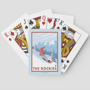 Baraja De Cartas Escena del Snowboarder - los Rockies