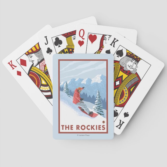 Baraja De Cartas Escena del Snowboarder - los Rockies (Reverso)