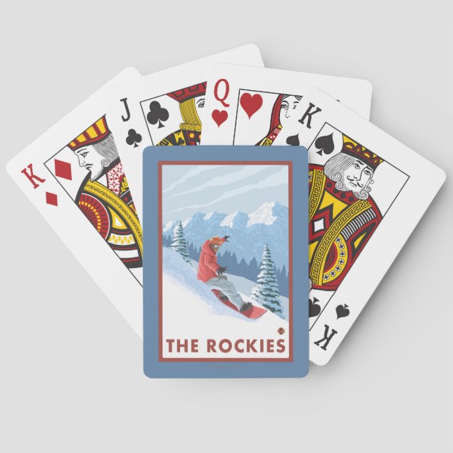 Baraja De Cartas Escena del Snowboarder - los Rockies (Reverso)