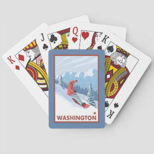 Baraja De Cartas Escena del Snowboarder - Washington