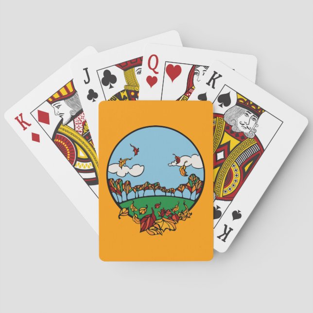 Baraja De Cartas Escena panorámica de otoño (Reverso)