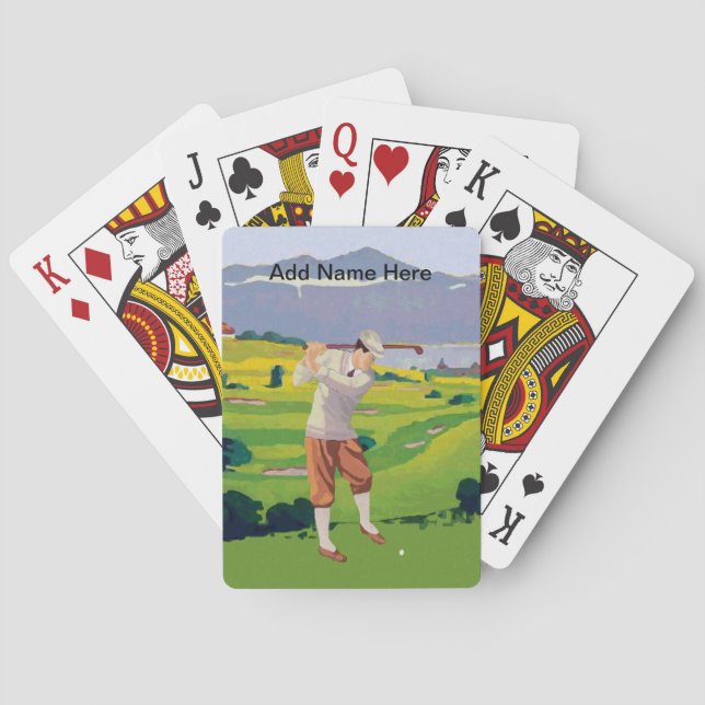 Baraja De Cartas Escenario de golf en las tierras altas de estilo v (Reverso)