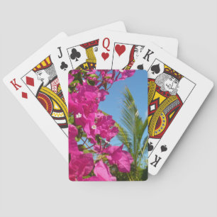 Baraja De Cartas Escenario natural tropical de buganvillas y palmer