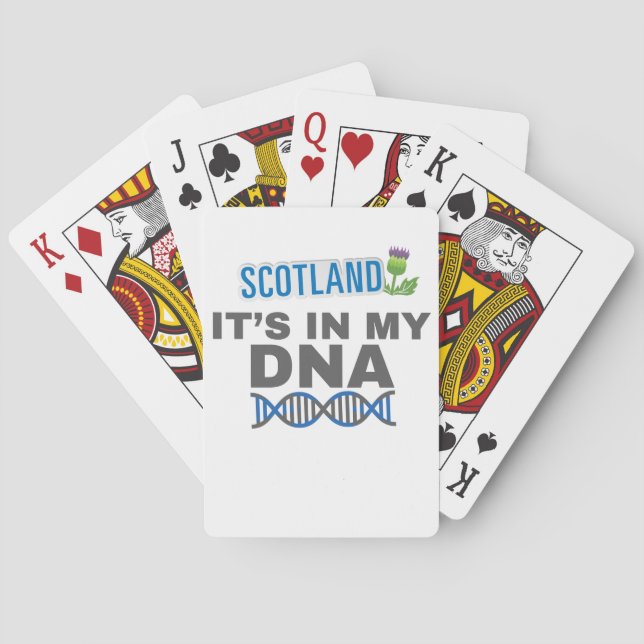 Baraja De Cartas Escocia es mi regalo de herencia escocesa DNA (Reverso)