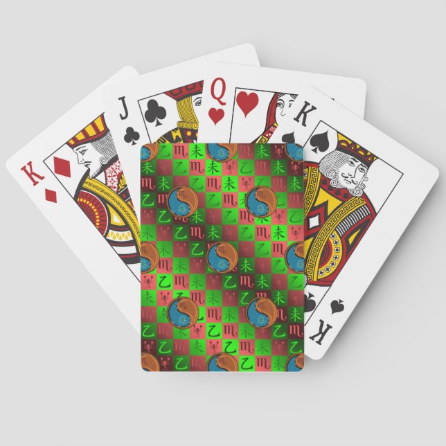 Baraja De Cartas Escorpio & Cabra de Madera (Reverso)
