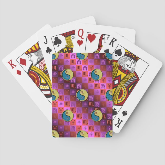 Baraja De Cartas Escorpio & Gallo de Metal (Reverso)