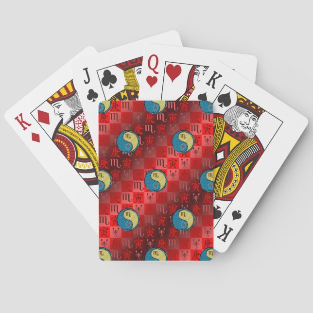 Baraja De Cartas Escorpio & Tigre de Metal (Reverso)