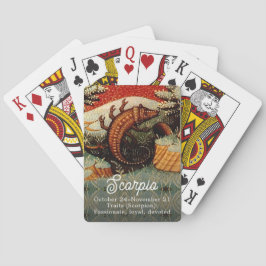 Baraja De Cartas Escorpio vintage el Rótulo Escorpión Zodiaco