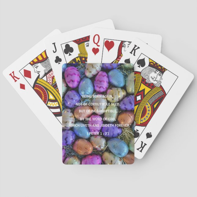 Baraja De Cartas Escritura para tarjetas de reproducción de Pascua (Reverso)