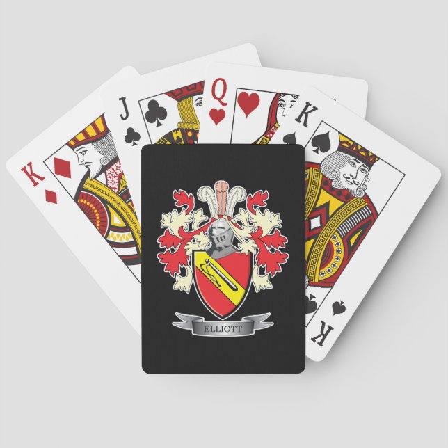 Baraja De Cartas Escudo de armas del escudo de la familia de (Reverso)