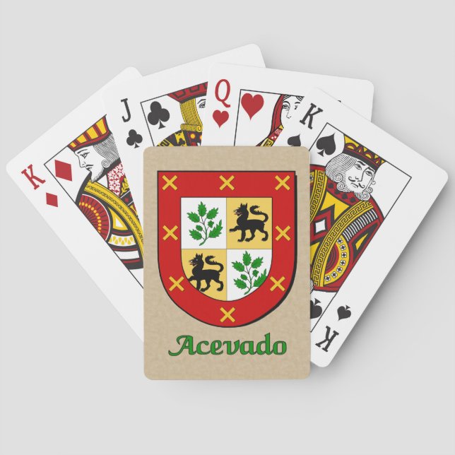 Baraja De Cartas Escudo de la familia Acevado (Reverso)