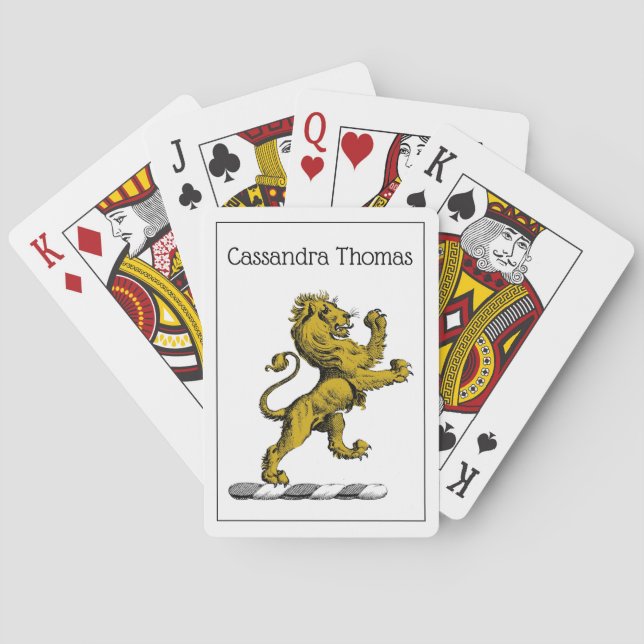 Baraja De Cartas Escudo de pie de león heráldico Emblem C (Reverso)