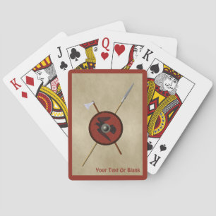 Baraja De Cartas Escudo De Raven Viking Y Armas