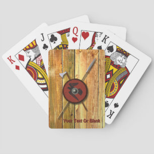 Baraja De Cartas Escudo De Raven Viking Y Armas