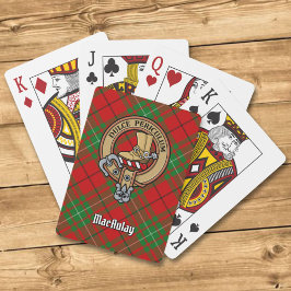 Baraja De Cartas Escudo del clan MacAulay sobre las tarjetas de Tar