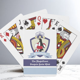 Baraja De Cartas Escudo del Club de Natación Personalizado Cute Niñ