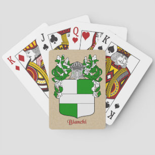 Baraja De Cartas Escudo heráldico de Bianchi sobre pergamino