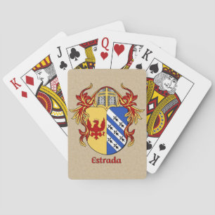 Baraja De Cartas Escudo heráldico de Estrada con Mantling